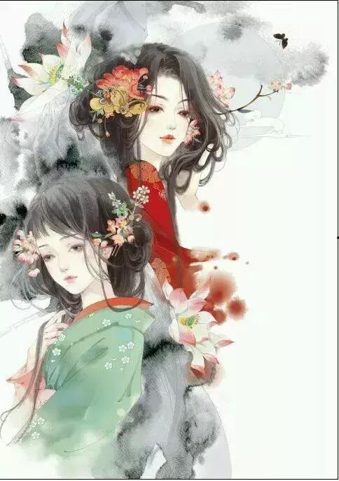 插画古风吃瓜少女,吃瓜少女的闲适时光